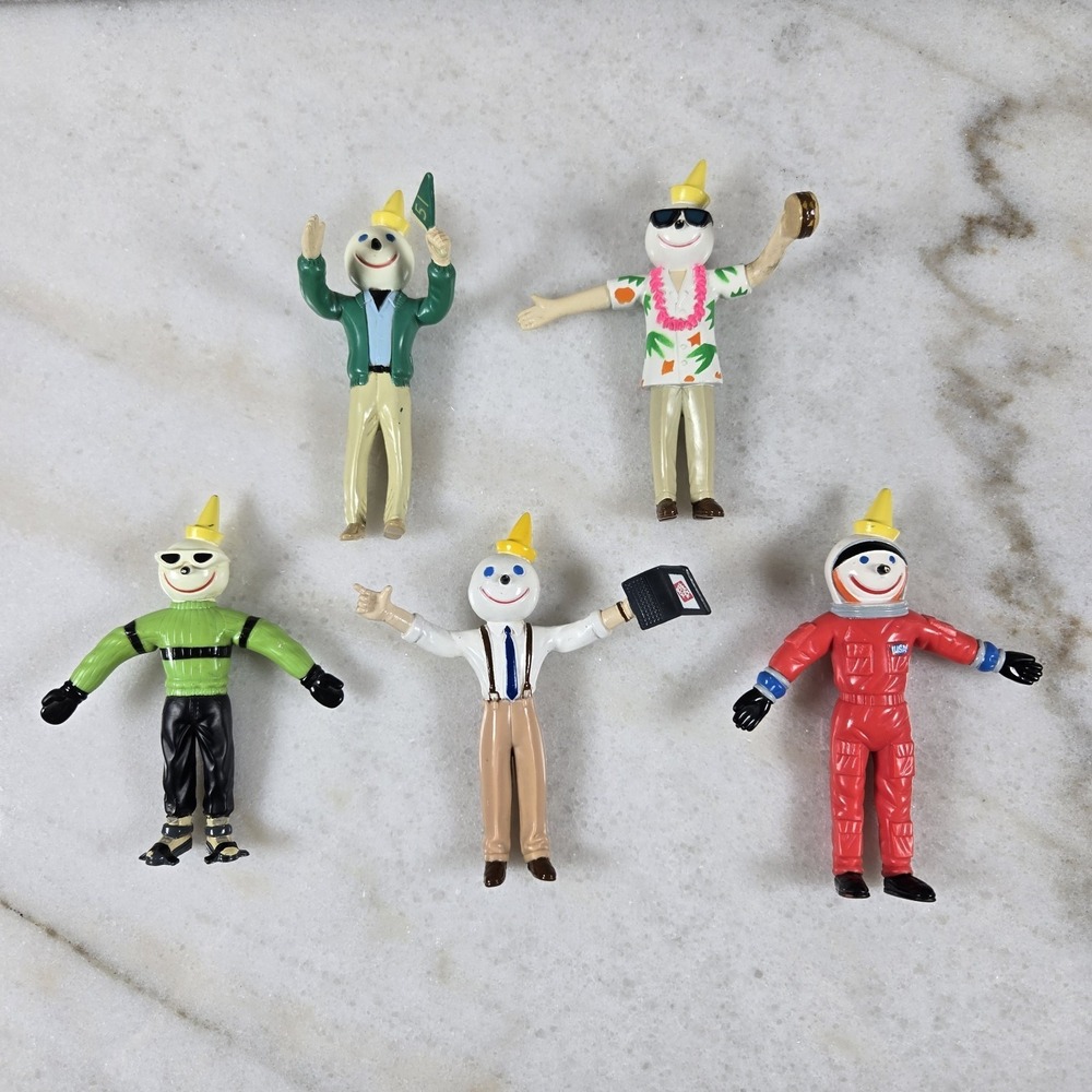 VTG‎ 1974 JACK-IN-THE-BOX BENDABLE BUDDIES CHARACTER FIGURES LOT OF 5 IMPERIAL